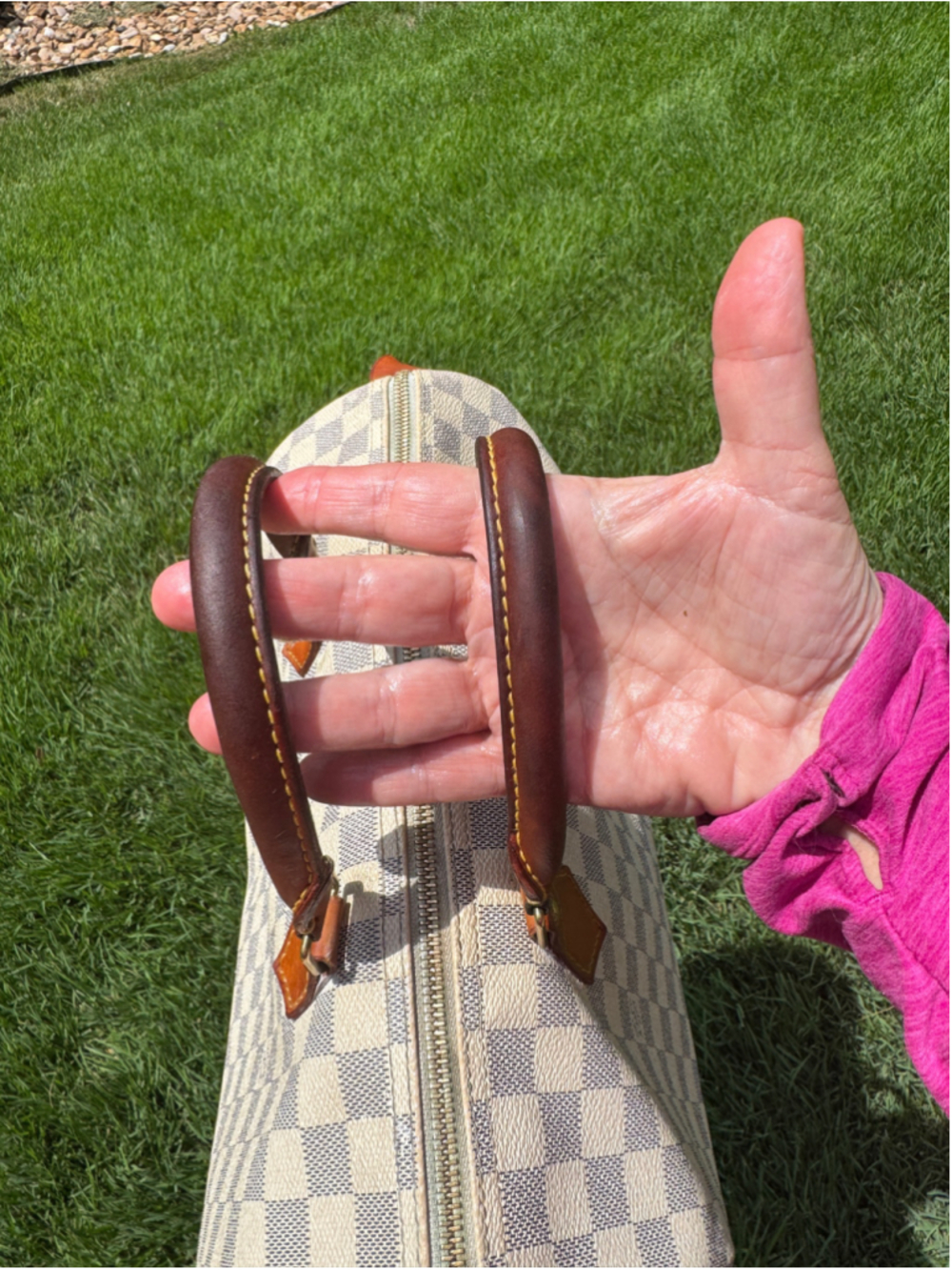 Louis Vuitton Damier Azur Speedy 30 Bag, Dusty, lock and key - Picture 6 of 15